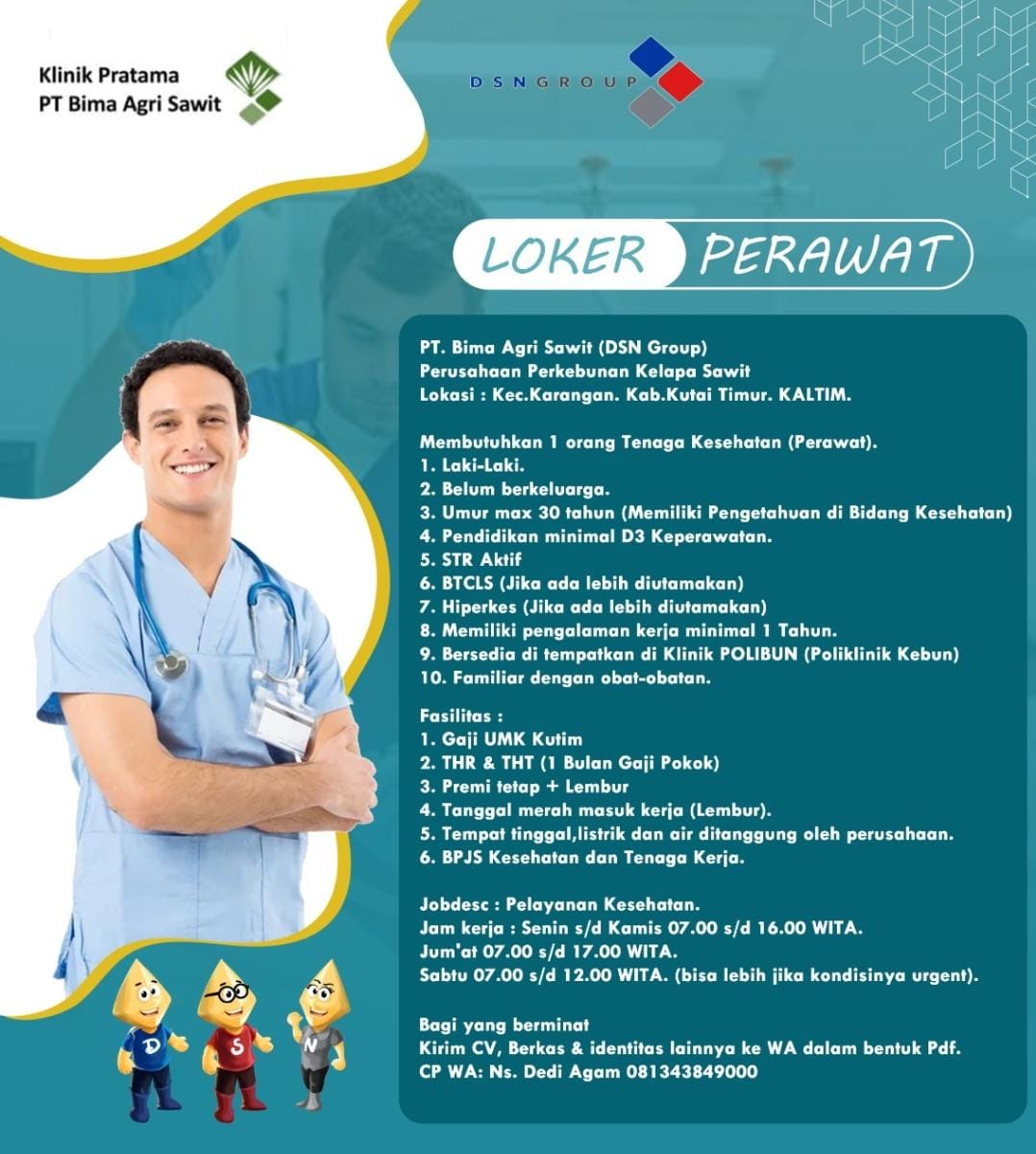 Loker Klinik Pratama PT Bima Agri Sawit