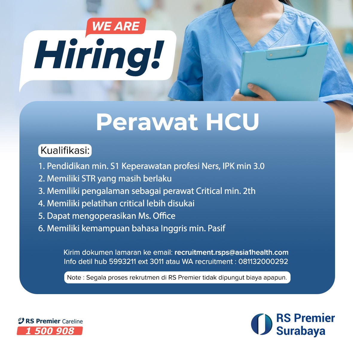 Loker RS Premier Surabaya HCU